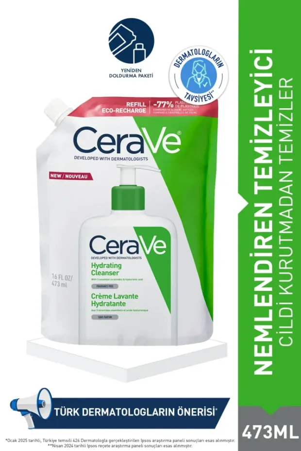 CeraVe Hydrating Cleanser Normal Ve Kuru Ciltler İçin Nemlendiren Temizleyici 473 ml - Refill