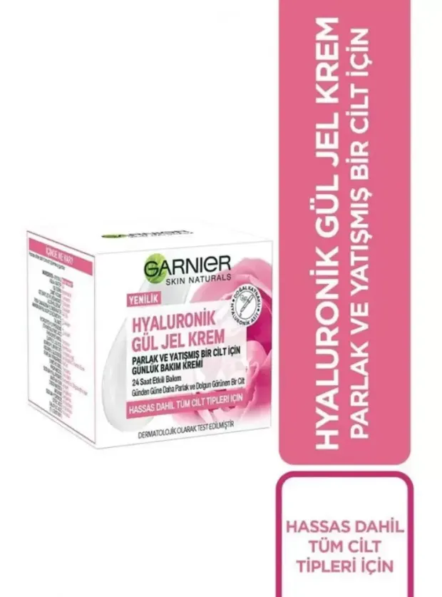 Garnier Hyaluronik Gül Jel Krem - Parlak ve Yatışmış Bir Cilt İçin Günlük Bakım Kremi - 50 ml