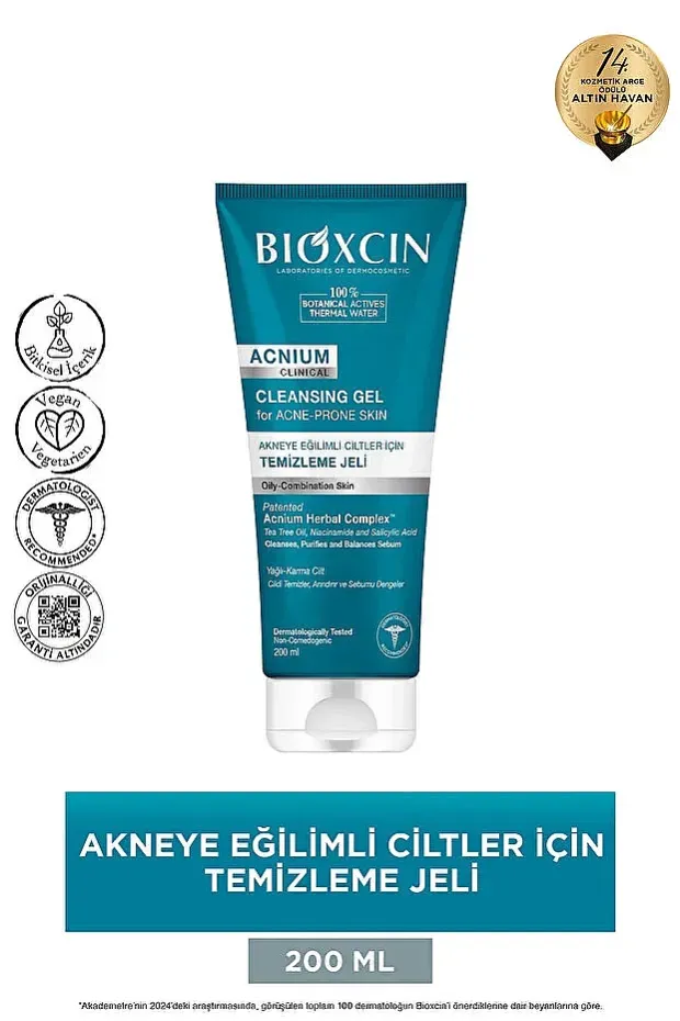 Bioxcin Acnium Yüz Yıkama Jeli Sebium Dengeleyici 200 ml
