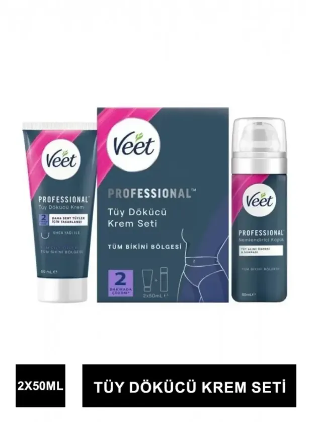 Veet Professional Bikini Bölgesi Tüy Dökücü Krem Seti 50 + 50 ml