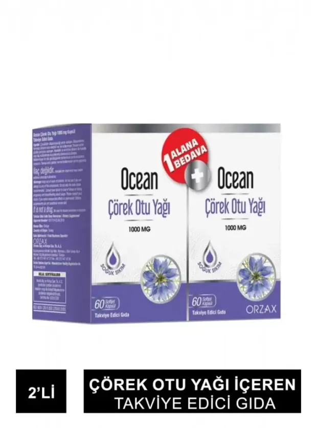 Ocean Çörek Otu Yağı 60 Kapsül 2'li Set