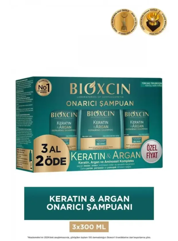 Bioxcin Keratin & Argan Onarıcı Şampuan 3AL2ÖDE