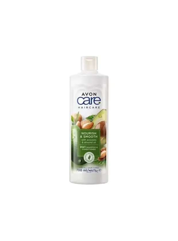 Avon Care Avokado ve Badem Yagı İçeren 2’si 1 Arada Şampuan ve Saç Kremi 700 ml