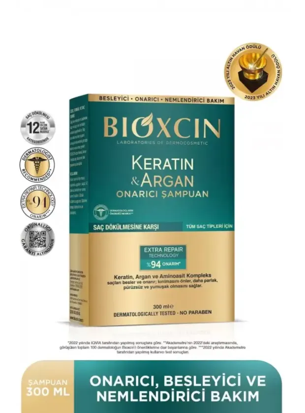 Bioxcin Keratin & Argan Onarıcı Şampuan 300 ml