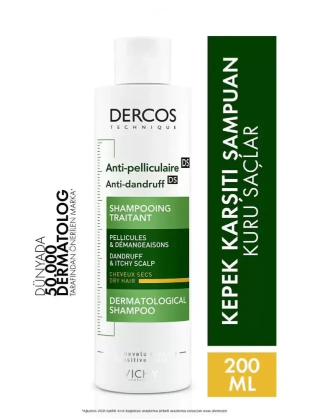 Vichy Dercos Anti-Pell Kepek Şampuanı Kuru Saçlar İçin 200ml.