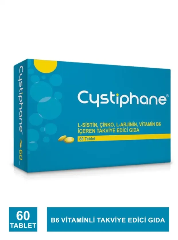 Biorga Cystiphane L-Sistin, Çinko, L-Arjinin, Vitamin B6 içeren Takviye Edici Gıda 60 Tablet