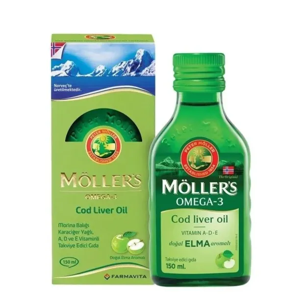 Möllers Omega-3 - Balık Yağı Sıvı Formu 150 ml - Elmalı