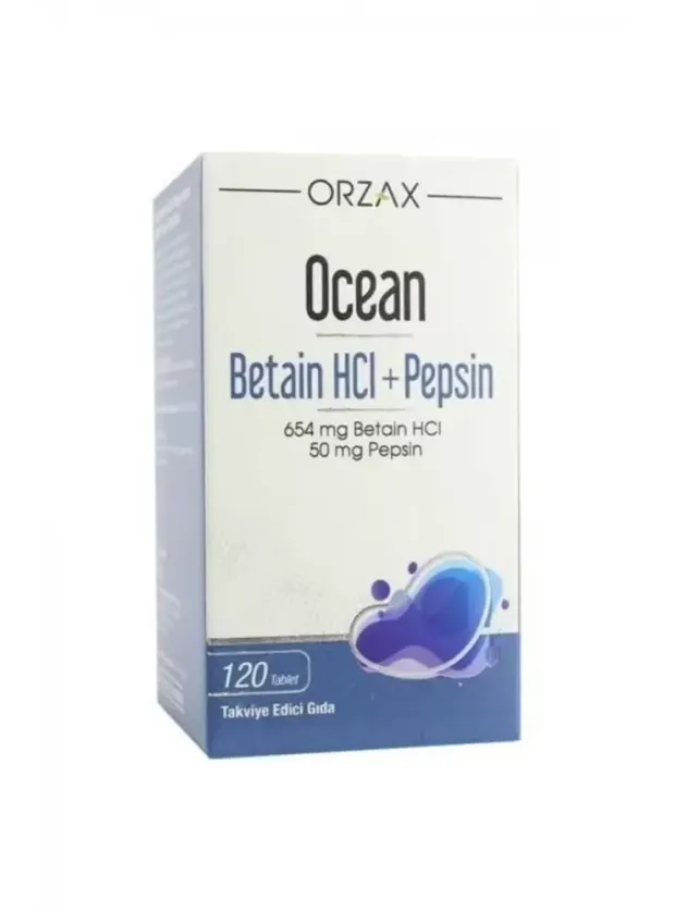 Ocean Betain HCI+ Pepsin Takviye Edici Gıda 120 Tablet