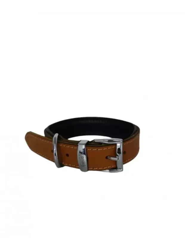 Daisy Yağlı Deri Köpek Tasması XS-2cm Taba