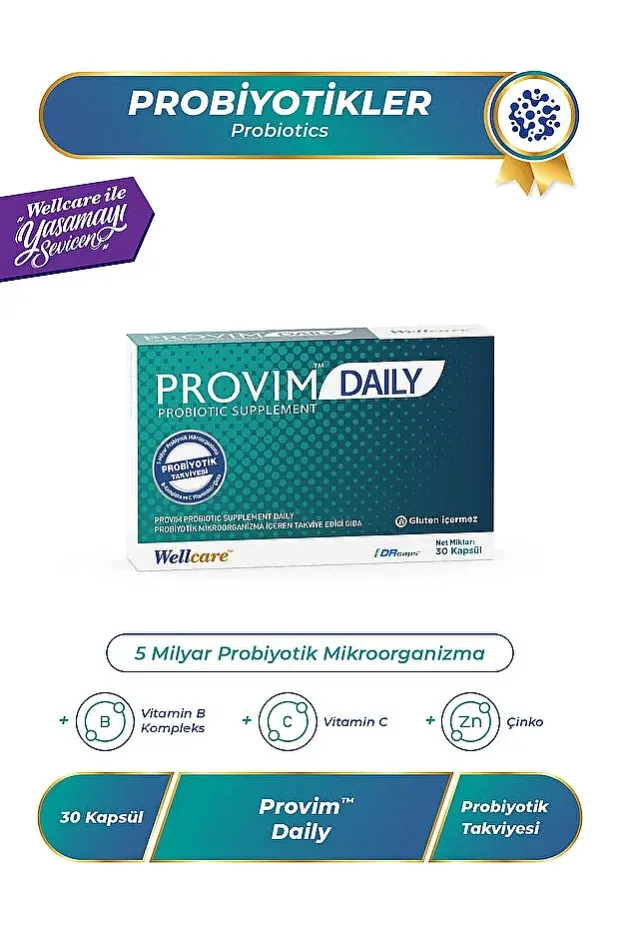 Wellcare Provim Daily Probiyotik Mikroorganizma 30 Kapsül