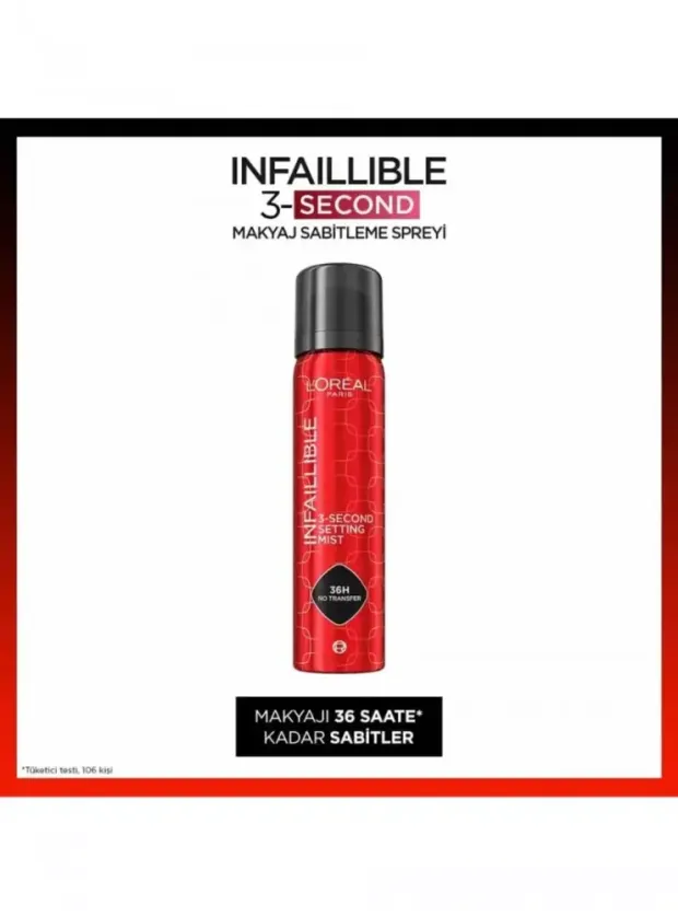 Loreal Paris Infaillible 3-Second Makyaj Sabitleme Spreyi 75ml