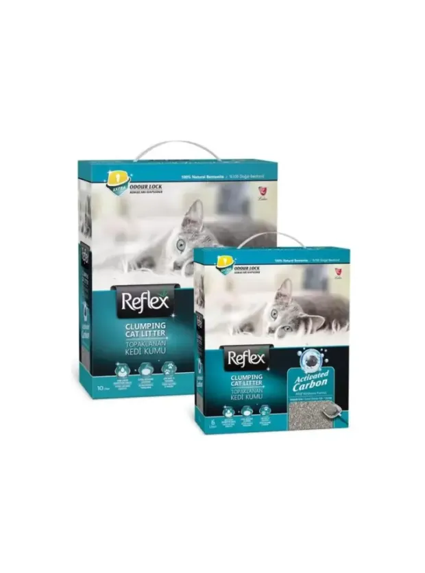 Reflex Box 10 Lt Aktif Karbon Gri kedi Kumu