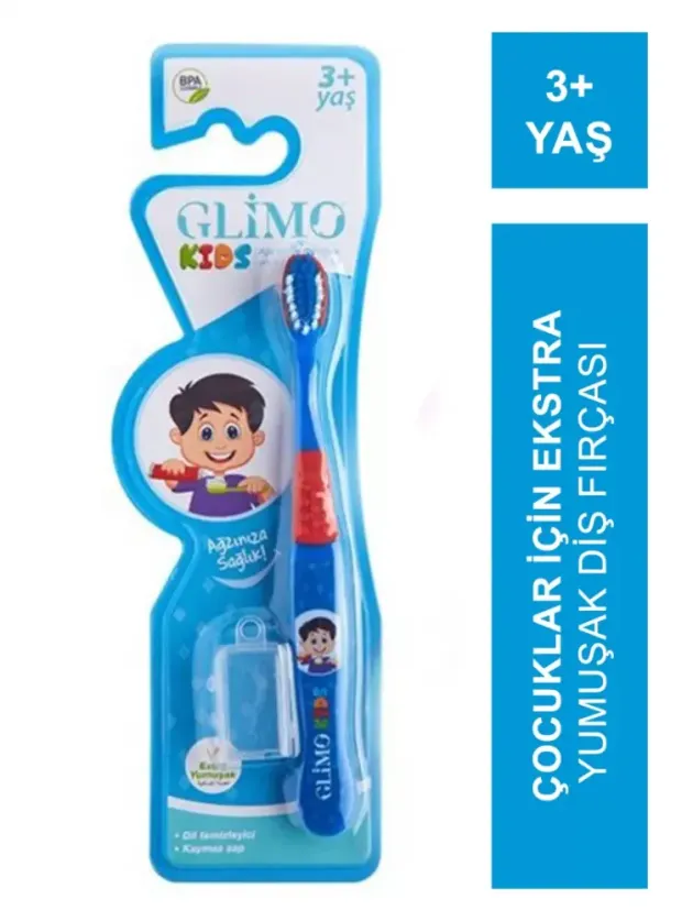 Glimo Kids Ekstra Yumuşak Diş Fırçası 3+ Yaş - Mavi -