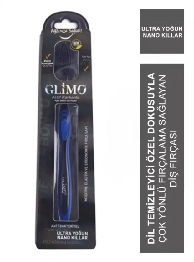 Glimo Aktif Karbonlu Ekstra Yumuşak Ağız Bakım Diş Fırçası