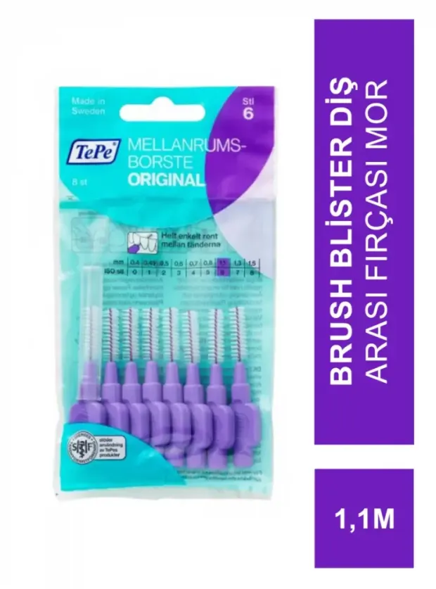 TEPE Interdental Brush Arayüz Fırçası 1.1 mm 8 adet
