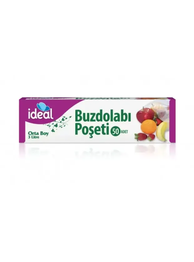 İdeal Orta Boy Buzdolabı Poşeti 50 Adet - 24x33 cm-