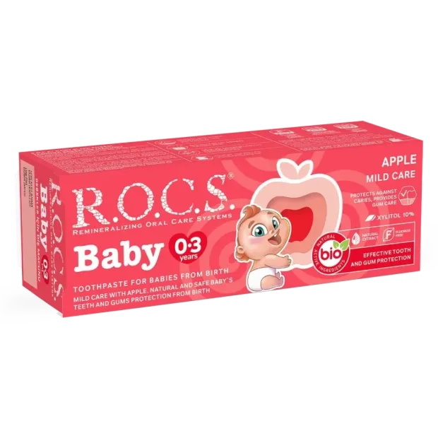 Rocs Baby Elma Püresi Tadında 0-3 Yaş Diş Macunu 45 gr
