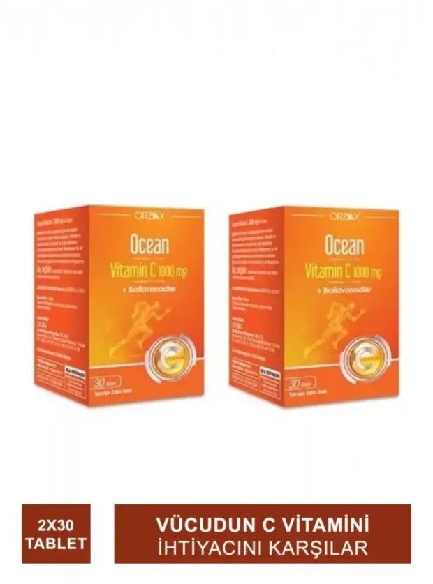 Ocean Vitamin C 1000 mg 30 Tablet x 2 Adet
