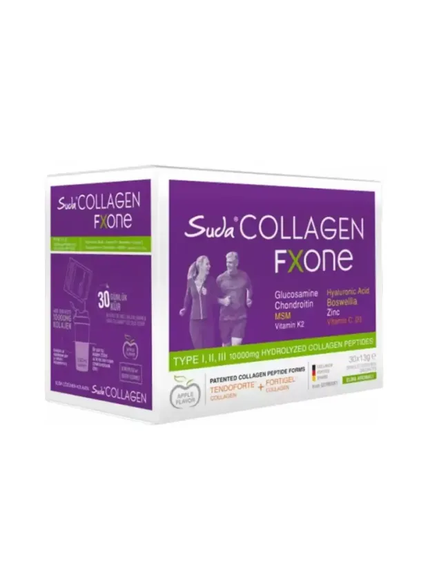 Suda Collagen Fxone Elma Aromalı Takviye Edici Gıda 30 x 13 gr Toz Şase
