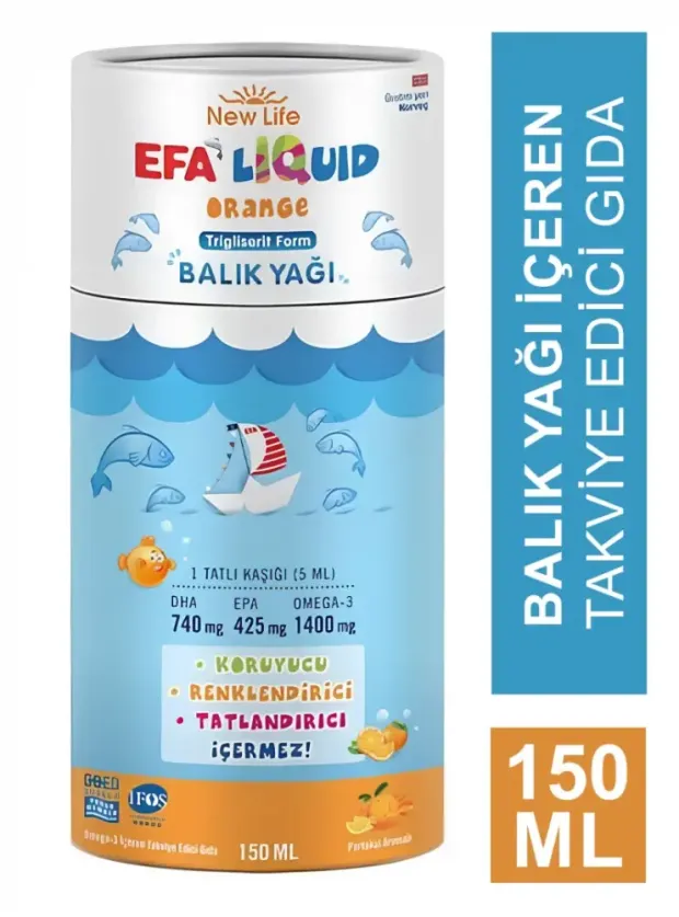 New Life EFA Liquid Orange Balık Yağı 150ml