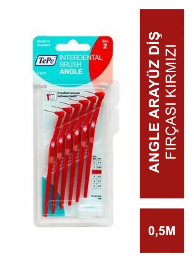 TEPE İnterdental Brush Angle Arayüz Fırçası Kırmızı 0.5 mm 6 lı