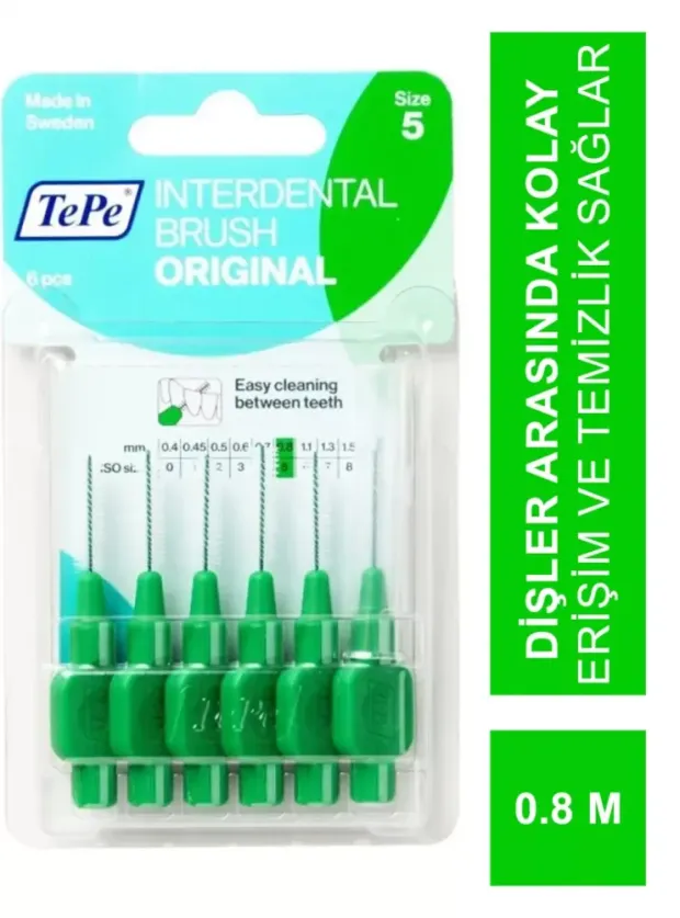 TEPE İnterdental Brush Arayüz Fırçası Yeşil 0.8 mm 6 lı