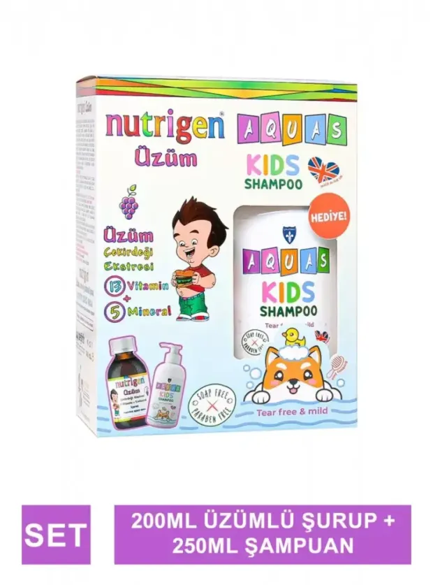 Nutrigen Üzüm Çekirdeği Ekstresi 200 ml - Aquas Kids Şampuan Hediye -
