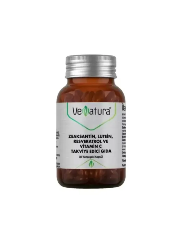 VeNatura Zeaksantin Lutein Resveratrol ve Vitamin C Takviye Edici Gıda 30 Yumuşak Kapsül