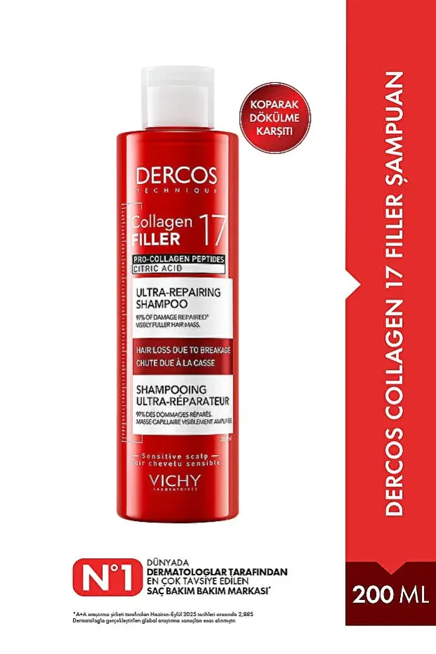 Vichy Dercos Collagen 17 Dolgu Şampuanı 200 ml