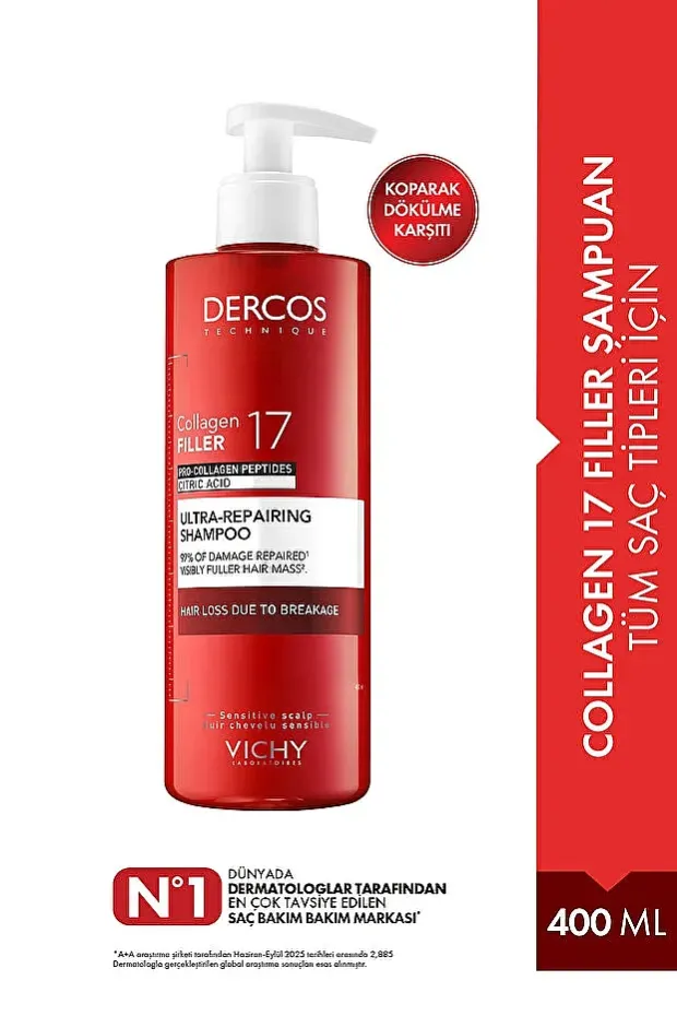 Vichy Dercos Collagen 17 Dolgu Şampuanı 400 ml