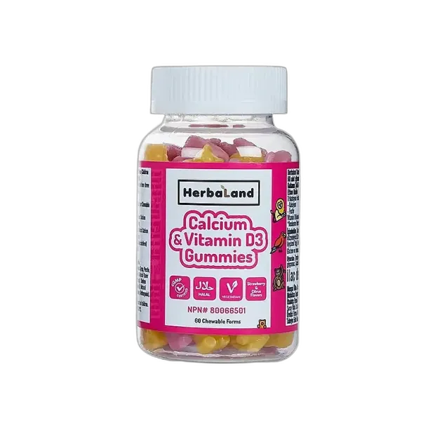 Herbaland Kids Calcium With Vitamin D3 60'Lı Çiğnenebilir Form
