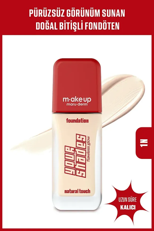 Maruderm Pürüzsüz Görünüm Sağlayan Yarı Mat Bitişli Uzun Süre Kalıcı Fondöten 1N 30 ml