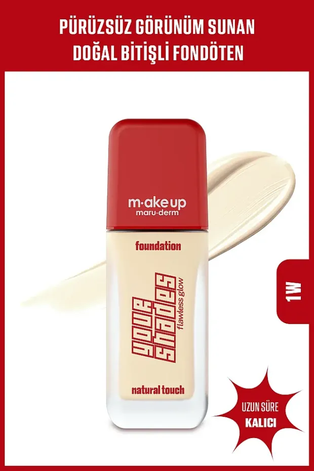 Maruderm Pürüzsüz Görünüm Sağlayan Yarı Mat Bitişli Uzun Süre Kalıcı Fondöten 1W 30 ml
