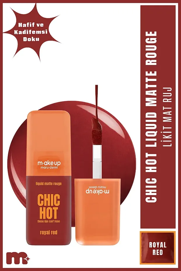 Maruderm Uzun Süre Kalıcı Kadifemsi Mat Likit Ruj – Liquid Matte Rouge Royal Red