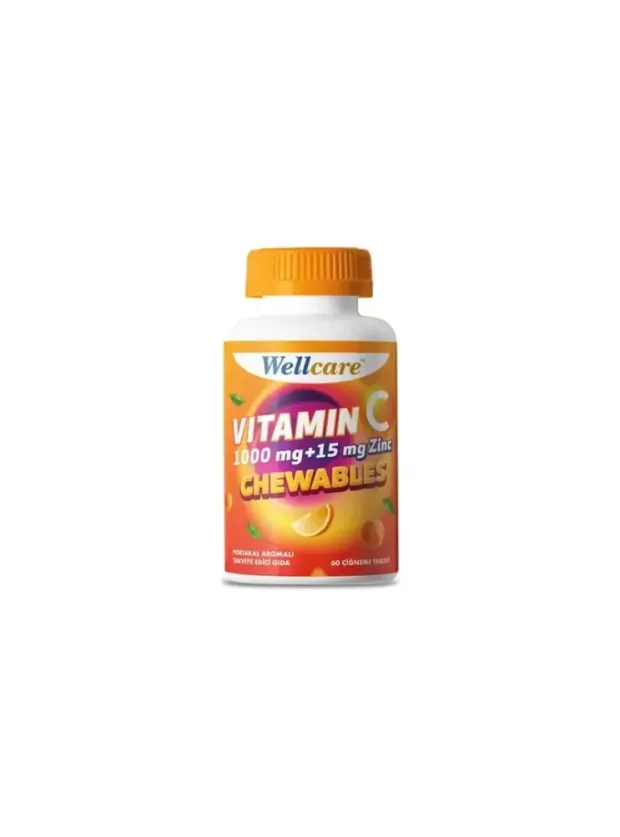 Wellcare Vitamin C 1000 mg + 15 mg Zinc Chewable 30 Tablet