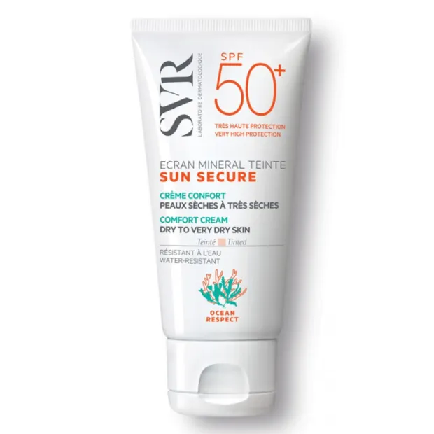 SVR Sun Secure Ecran Mineral Teinte Spf 50+ Mineral Filtreli Renkli Güneş Koruyucu Krem - Kuru ve Çok Kuru Cilt 60 gr