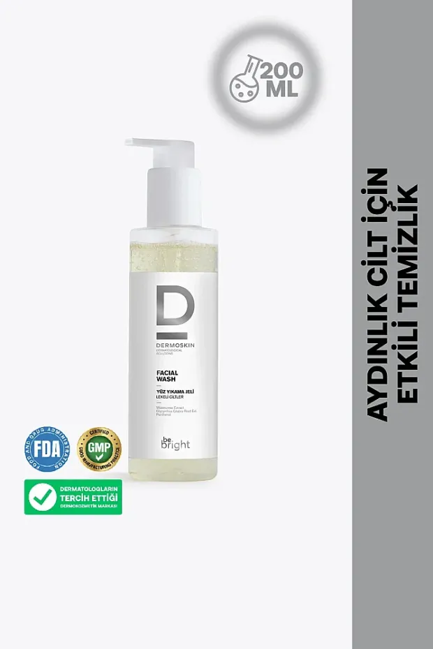 Dermoskin Be Bright Lekeli Ciltler için Yüz Yıkama Jeli 200 ml