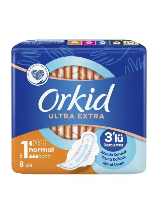 Orkid Ultra Extra Hijyenik Ped Normal Tekli Paket 8 Ped