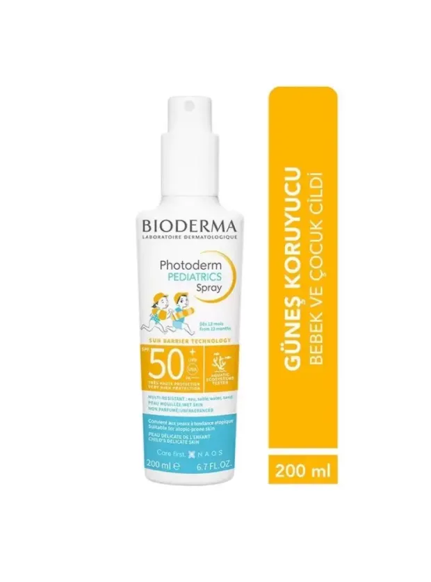Bioderma Photoderm Pediatrics Bebek| Çocuk için SPF50+ Yüksek Korumalı Sprey Form Güneş Kremi 200 ml