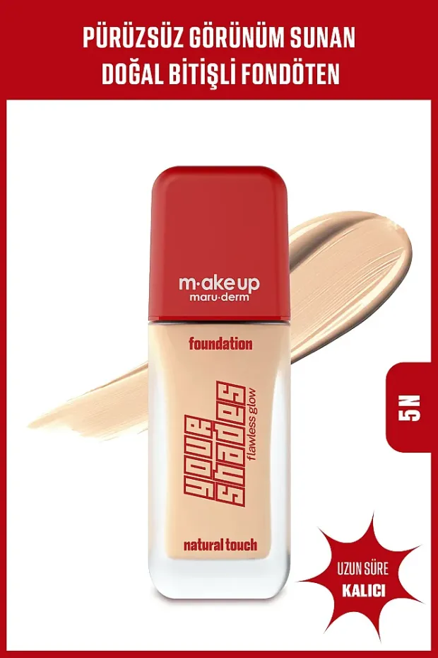 Maruderm Pürüzsüz Görünüm Sağlayan Yarı Mat Bitişli Uzun Süre Kalıcı Fondöten 5N 30 ml