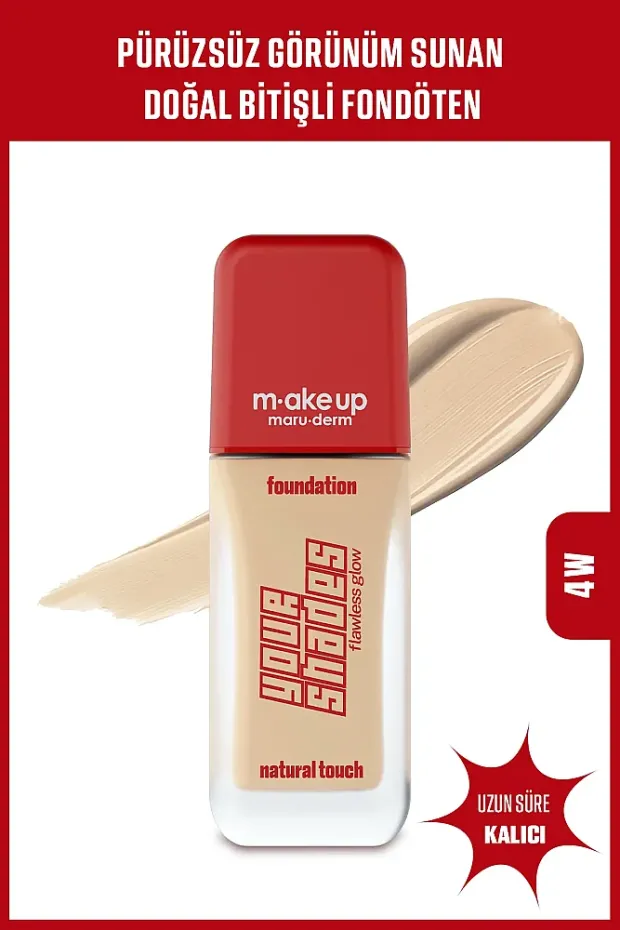 Maruderm Pürüzsüz Görünüm Sağlayan Yarı Mat Bitişli Uzun Süre Kalıcı Fondöten 4W 30 ml