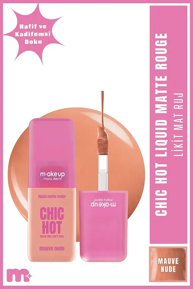 Maruderm Uzun Süre Kalıcı Kadifemsi Mat Likit Ruj – Liquid Matte Rouge Mauve Nude