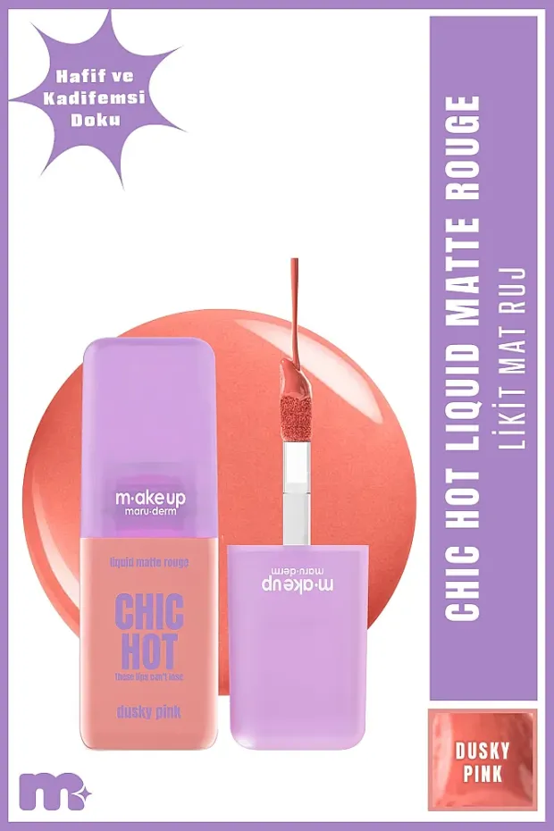 Maruderm Uzun Süre Kalıcı Kadifemsi Mat Likit Ruj – Liquid Matte Rouge Dusky Pink