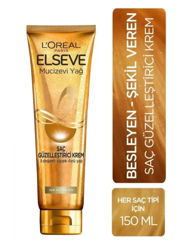 Loreal Paris Elseve Mucizevi Yağ Saç Güzelleştirici Krem 150 ml - Her Saç Tipi