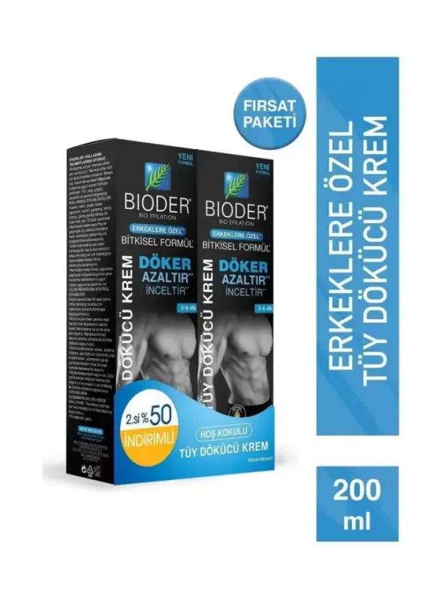 Bioder Erkeklere Özel Tüy Dökücü Krem Seti 100 + 100 ml