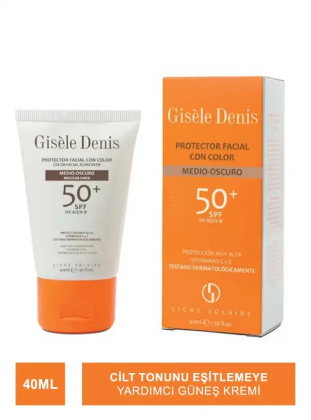 Gisele Denis Color Facial Sunscreen Spf50+ Medium/Dark Yüz İçin Renkli Güneş Koruma Kremi 40 ml