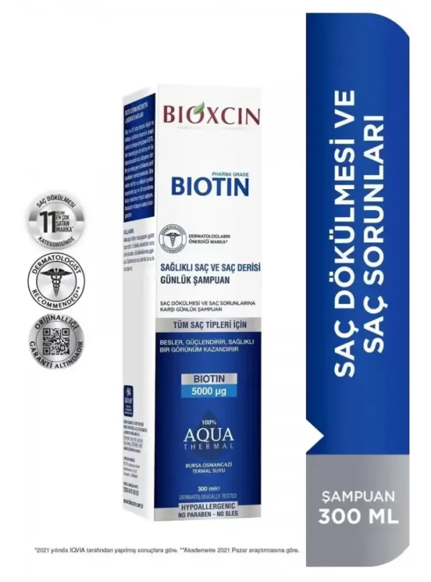 Bioxcin Biotin Şampuan 300 ml ; Tüm Saç Tipleri