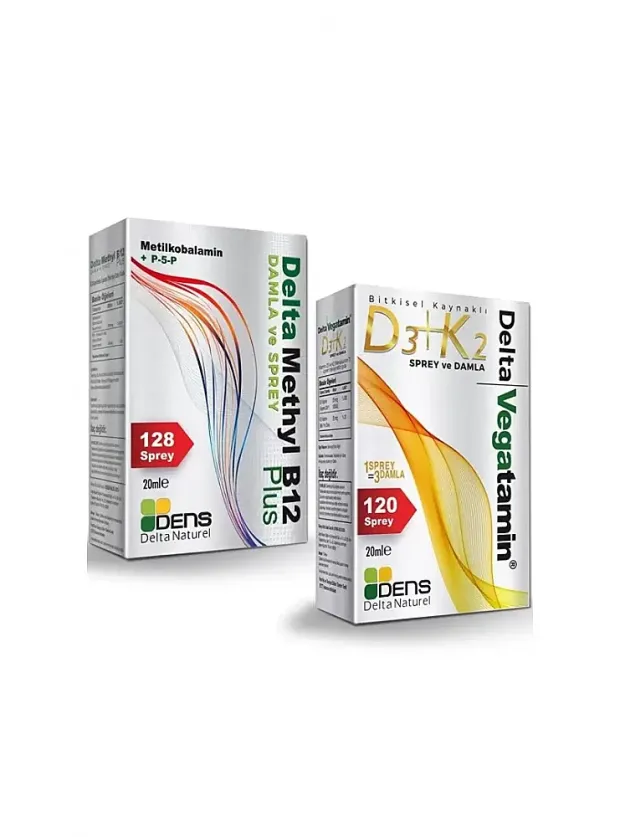 Delta Methyl B12 Plus ve Vegatamin D3+K2 20+20ml 2'li Set