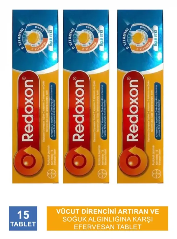 Redoxon 3'lü Etkili 15 Efervesan Tablet 3 Paket