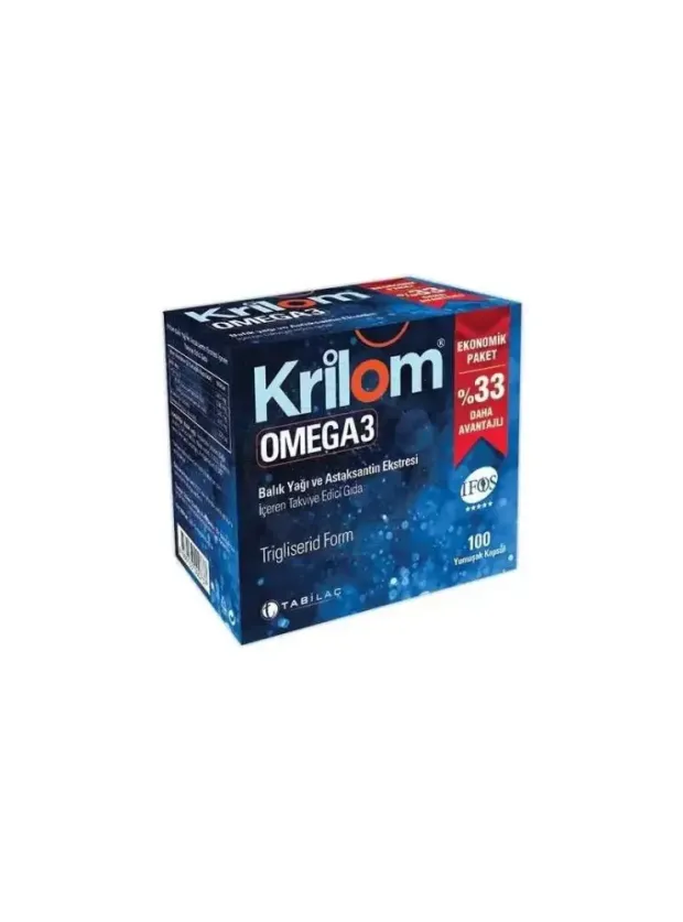 Krilom Omega-3 Astaksantin Soft Jel 100 Kapsül